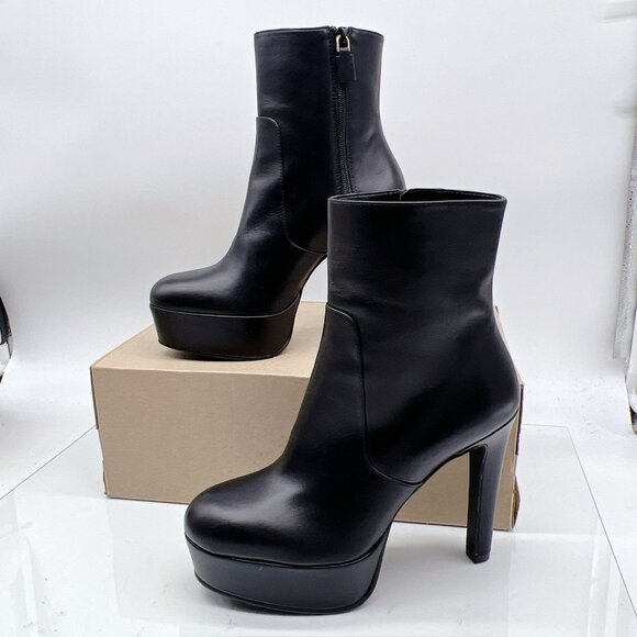 STUART WEITZMAN 121MM Ave 130 Platform High Heel Ankle Boots Black Leather US 7 - Picture 2 of 11